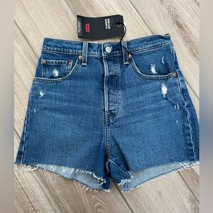 Levi's Premium RIBCAGE Blue Denim Shorts